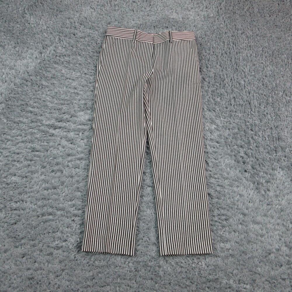 LOFT Pants Womens 4 Black Striped The Riviera Slim Straight Twill 31x26* NWT